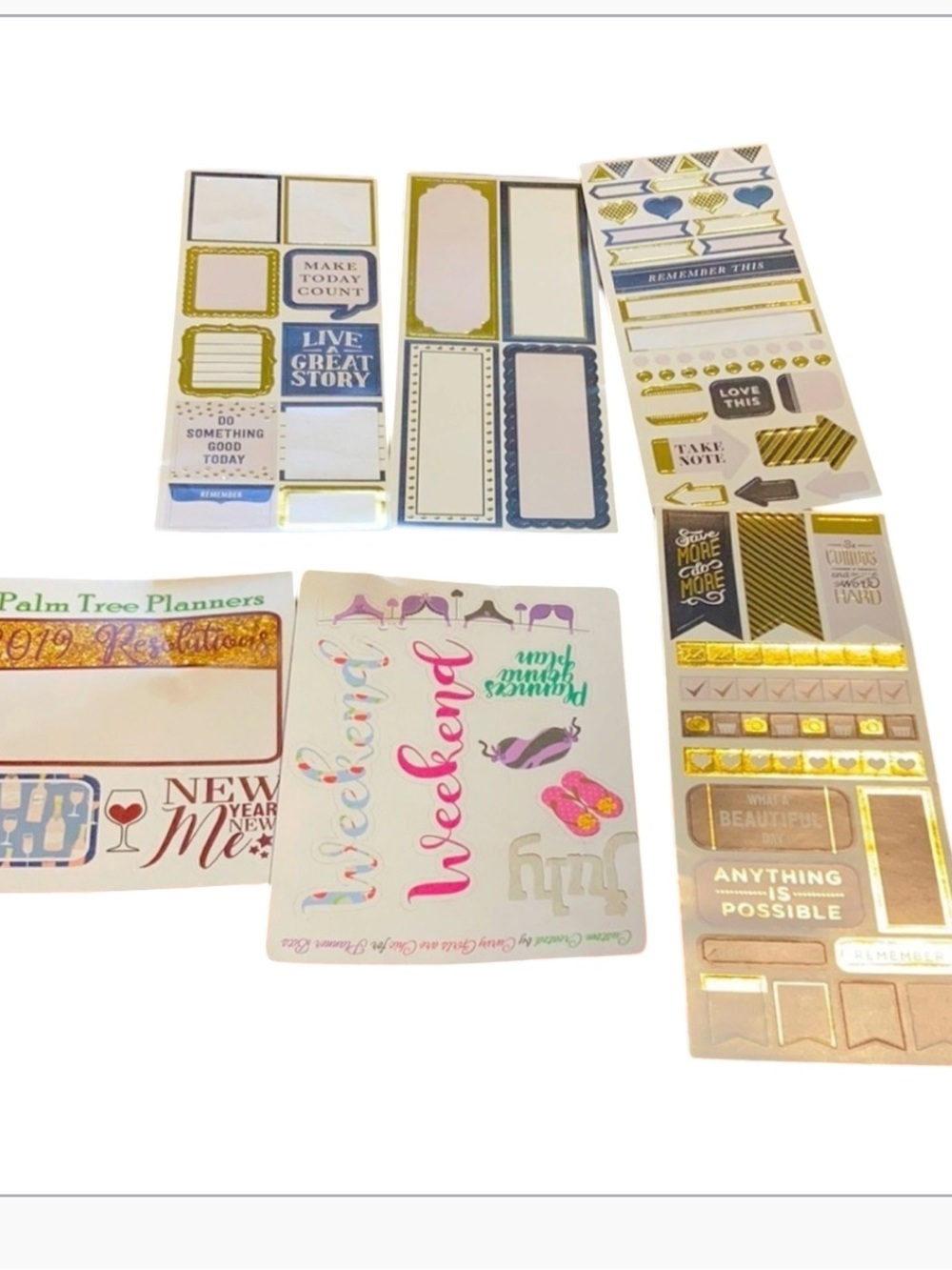A lot of stickers  used
